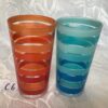 Lot de deux grands verres à eau colorés ver.c6