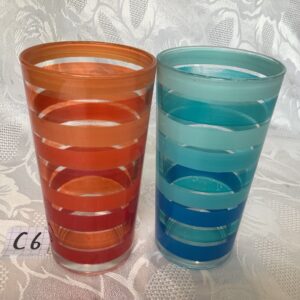 Lot de deux grands verres à eau colorés ver.c6