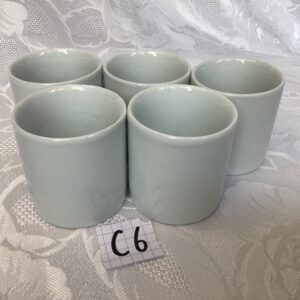 Lot de 5 tasses a café simples blanches dej.c6