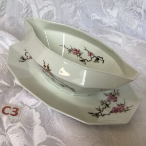 Grande saucière porcelaine limoges fleurs pommier Cui.c3