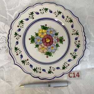 Assiette décoration fleurie peinte à la main Cui.c14