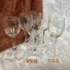 Lot de 6 verres à vin motif épi plus trois lignes gravés ver.c12