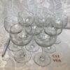 Lot de 8 verres à eau motif mimosas ver.c12