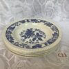 Lot de 5 assiettes creuses céramique vintage décor fleuri bleu Cui.c11