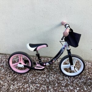 Vélo enfant blanc et rose hauteur selle 45 cm JOU.in