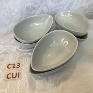 Lot de 6 ramequins blancs forme goutte Cui.c13