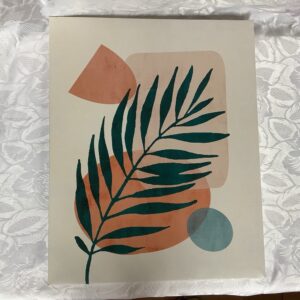 Cadre moderne ton Terra cota motif feuille