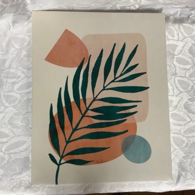 Cadre moderne ton Terra cota motif feuille