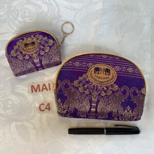 Lot de 2 petites trousses de toilette / maquillage Thailand mai.c4