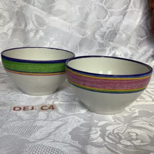 Lot de 2 bols avec bandes colorées dej.c4