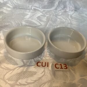 Lot de 2 ramequins plats et ronds blancs cui.c13