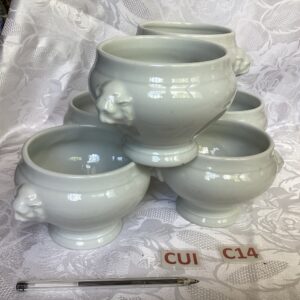 Lot de 6 bols à soupe rétro blancs Cui.c14