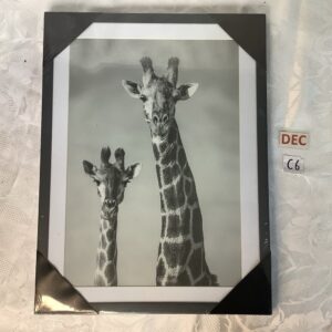 Tableau girafe en noir et blanc neuf dec.c6