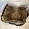 Sac / besace en peau de lapin, laine et cuir