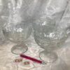 Lot de 3 très grandes coupes dessert rétro en verre pressé Cui.c5