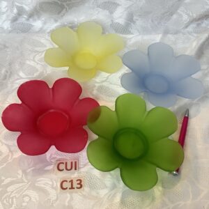 Lot de 4 raviers à apéritif fleurs colorées Cui.c13