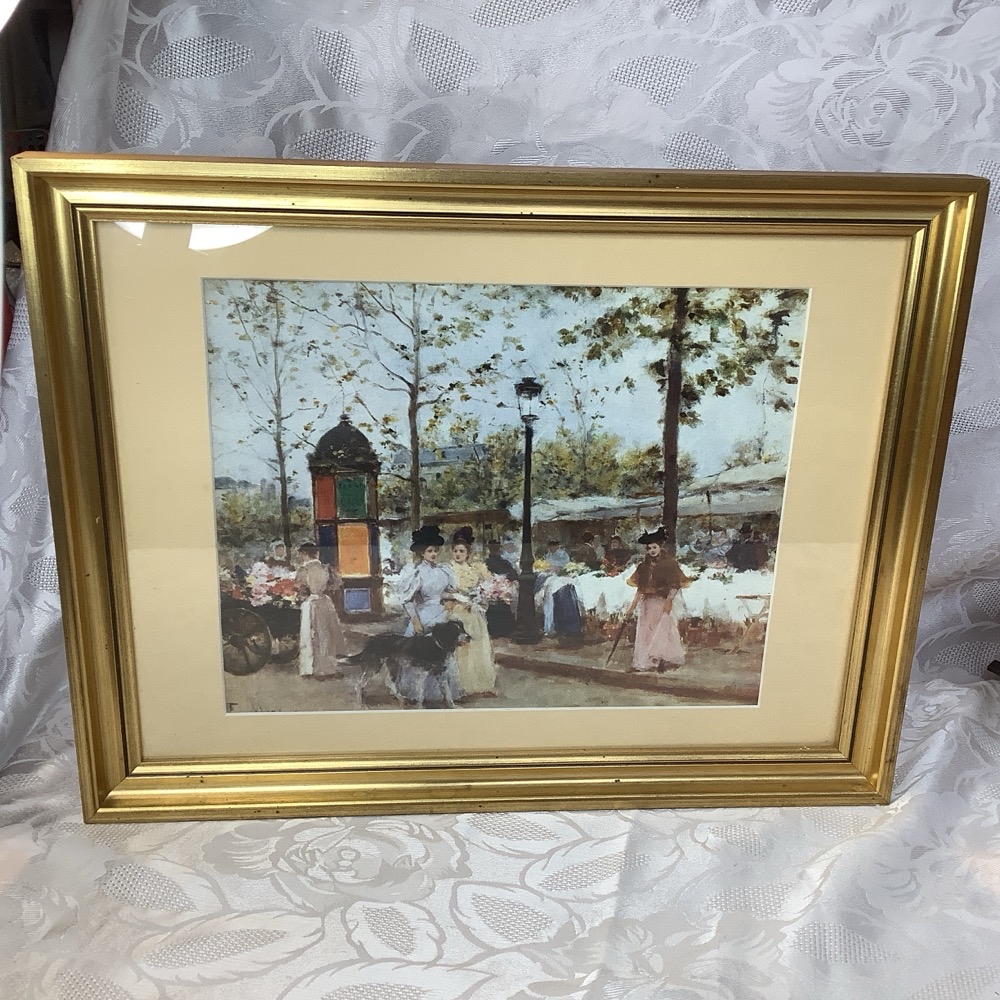 Tableau vintage quai parisien