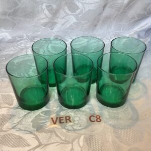 Lot de 6 verres teintés en vert ver.c8