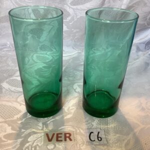 Lot de 2 verres allongés teintés en vert ver.c6