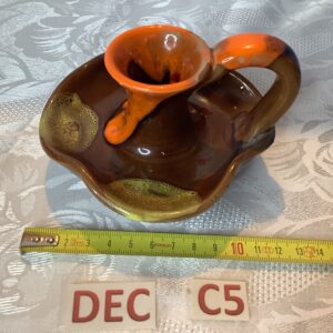 Bougeoir orange, marron et jaune dec.c5