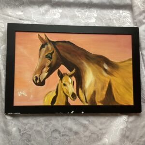 Tableau à l’huile chevaux 45/68