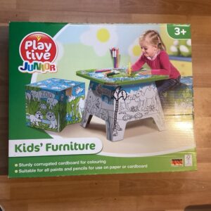 Table et tabouret carton à colorier à partir de 3 ans JOU.in