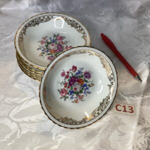 Lot de 7 Coupelles à dessert porcelaine vintage Cui.c13