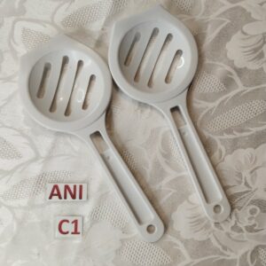 Lot de 2 petites pelles à litière blanches ani.c1