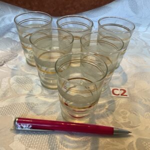 Lot de 6 petits verres à cognac ligne doree Cui.c2
