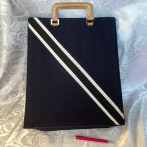 Grand sac haut double rayure blanche