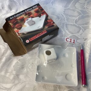 Coupelle apéro fromage avec pot pour les piques motif rose, neuve Cui.c11