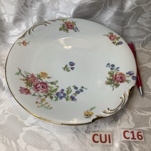 Assiette porcelaine fleurie bord doré vintage Cui.c16