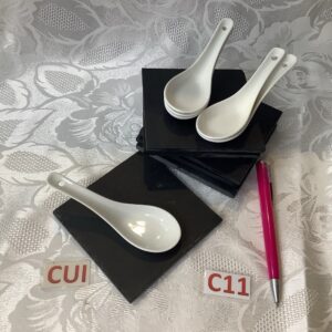 Lot de 6 ardoises et leurs cuillères de présentation cui.c11