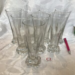 Lot de 8 flûtes à champagne solides pied carré ver.c2