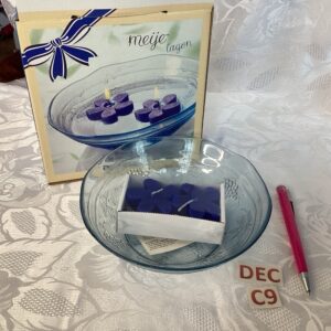 Bougies flottantes arcoroc fleurs bleues dec.c9