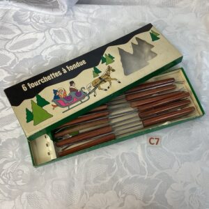 Lot de fourchettes a fondue manche bois Cui.c7