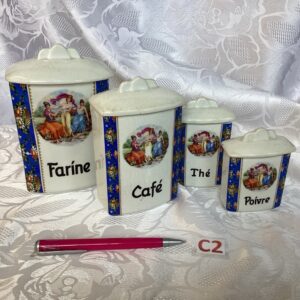 Lot de 4 Boites en porcelaine vintage Cui.c2