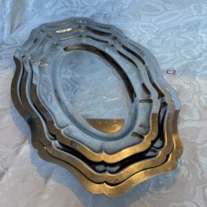 Lot de 3 plats inox ovales Cui.c2