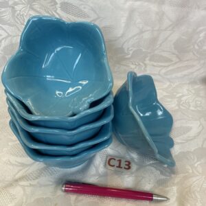 Lot de 6 ramequins dessert feuille d’érable bleue Cui.c13