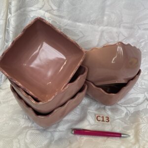 Lot de 5 Jattes calanque rose ou petits saladiers, raviers Cui.c13