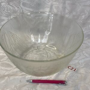 Très grand saladier transparent motif blé Cui.c21