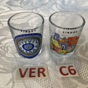 Lot de 2 petits verres à liqueur Grèce ver.c6