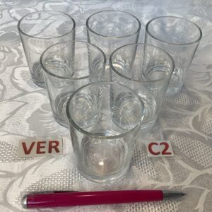 Lot de 6 petits verres à apéritif ver.c2