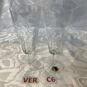 Lot de 2 flûtes à champagne en verre taillé main ver.c6