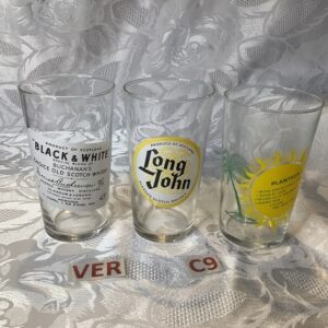 Lot de 3 verres à cocktail motifs différents ver.c9