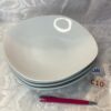 Lot de 5 assiettes blanches carrées Cui.c10