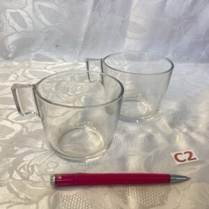 Lot de 2 très grandes tasses à café transparentes ver.c2