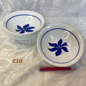 Lot de 6 coupelles à dessert en arcopal fleur bleue Cui.c10