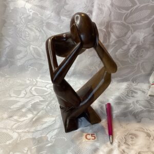 Statue bois penseur moderne dec.c5