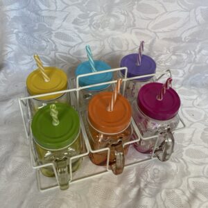 Lot de 6 Verres à smoothies colorés dans leur support Cui.in